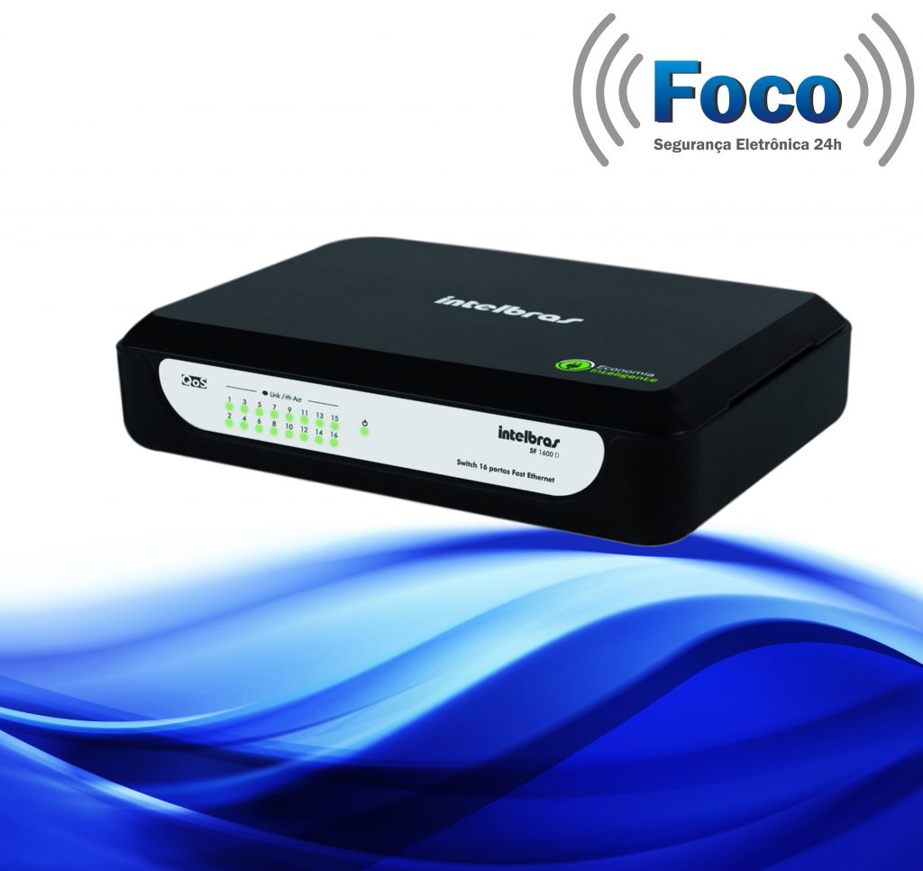 Switch 16 Portas Intelbras SF 1600 D Foco Segurança